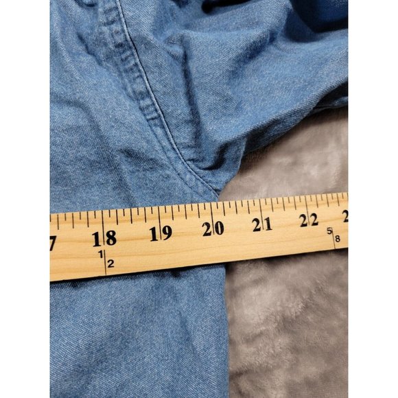 Toys for Tots Volunteer Tri-Mountain Denim Blue Button up Shirt sz Small - Picture 2 of 7